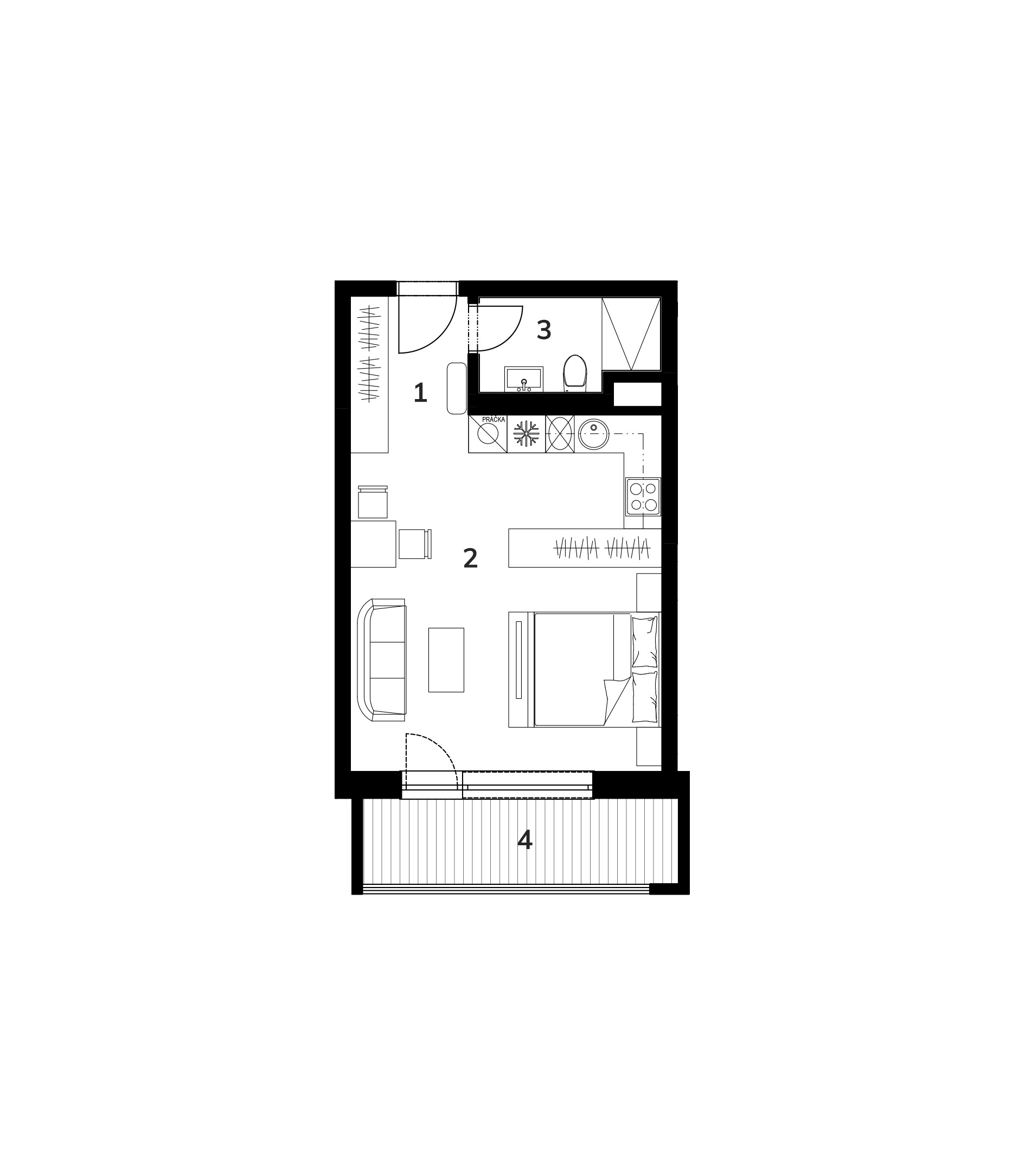 Floor plan of apartment C5, Byty Vrbina