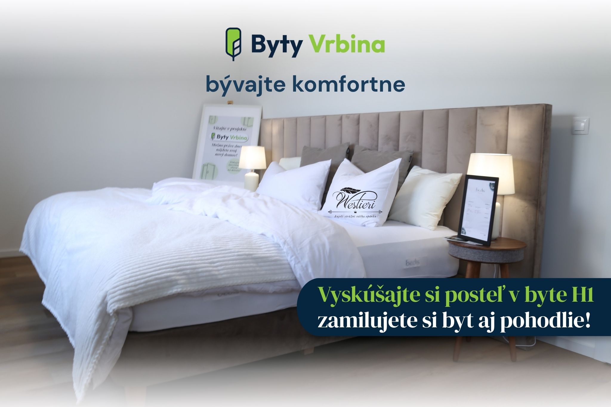 V byte H1 si môžete vyskúšať posteľ Westieri